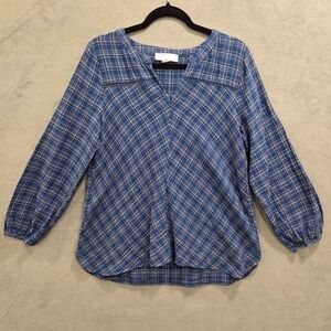 Suzanne Betro Weekend Plaid Tunic Shirt Top Women's Size Large Classic Casual